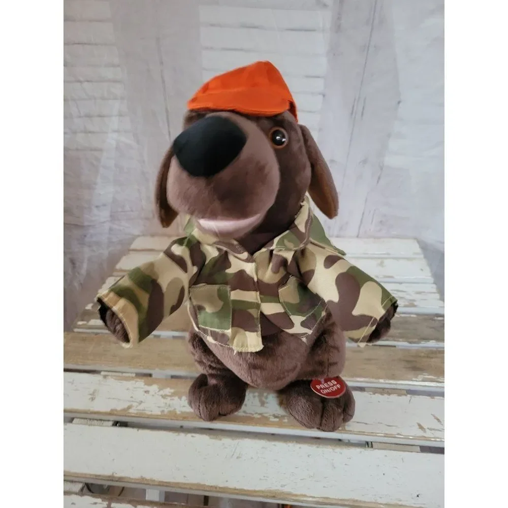 Sound n light hunter dog plush‎ animated singing puppy dance Xmas home decor
